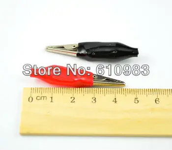 

200pcs\lot 47mm Power Alligator Clip Test Clamp Testing Probe The Wiring Calipers (100pcs Red + 100pcs Black)