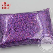 Tca801 лазерный свет фиолетовый 1.0 мм 040 Размеры голографические блестки Косметическая пудра для ногтей, гель, косметические и DIY искусства украшения