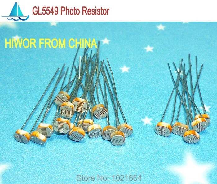 (100pcs/lot)(Photoresistor) Photo Resistors 5MM GL5549 LDR Light Dependent Resistor | Электронные компоненты и