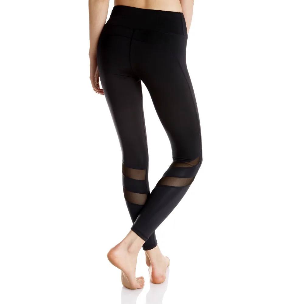 Lumier 2017 Fitness Legging Sports For Female Lulu Yoga Clothing Pants Women Spliced Mesh Running Tight Gym Legging Sport Femme (4)