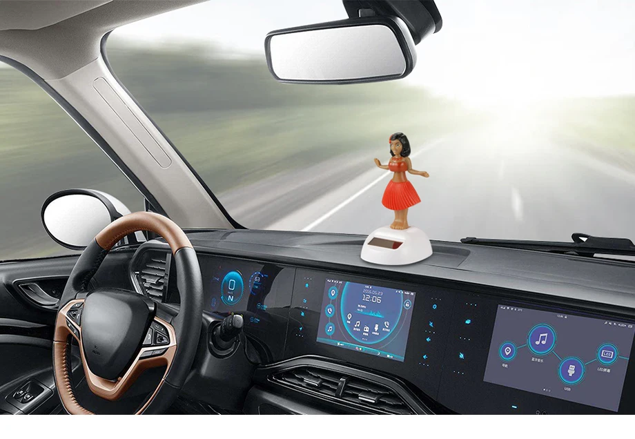 Car Ornament Dancing Hula Girl Swinging Bobble Toy Gifts Automobiles Decoration Auto Interior Home Decor Solar Girls Accessories (6)