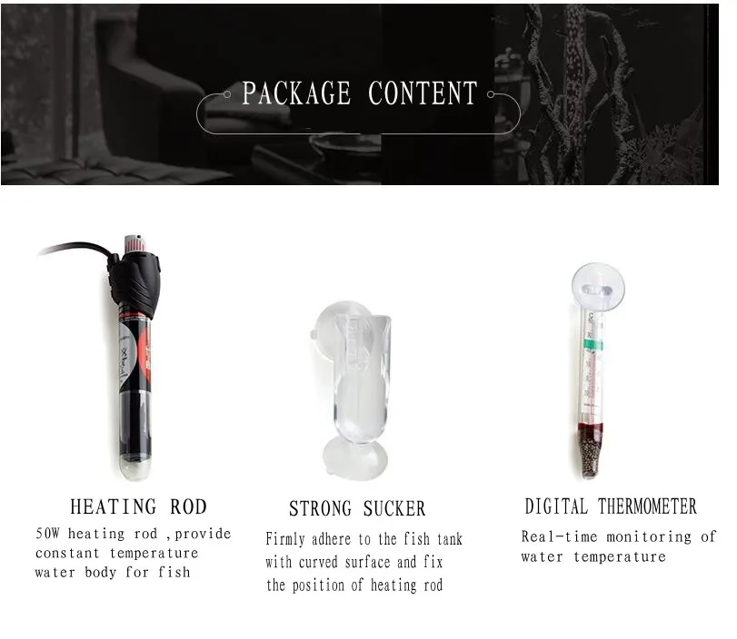 Britain biorb original automatic thermostat set for aquarium 50W heating rod thermometer and sucker Water-proof