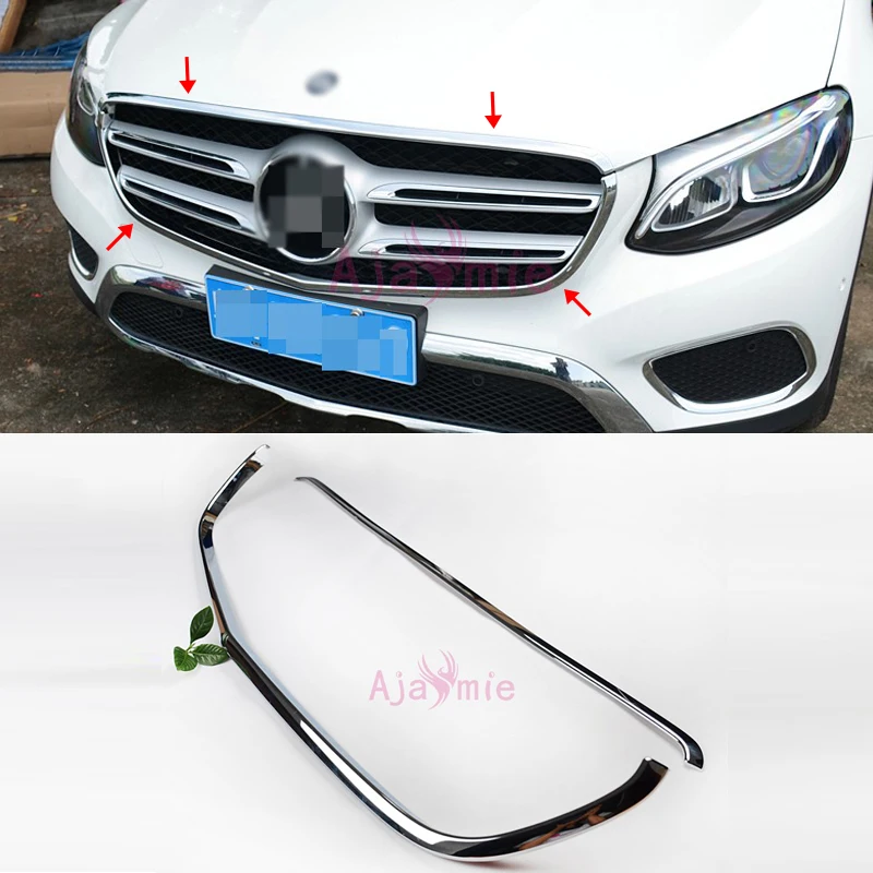 

For Mercedes Benz GLC Accessories 2016-2017 Front Grille Bumper Protector Trim ABS Chrome Car Styling Accessories