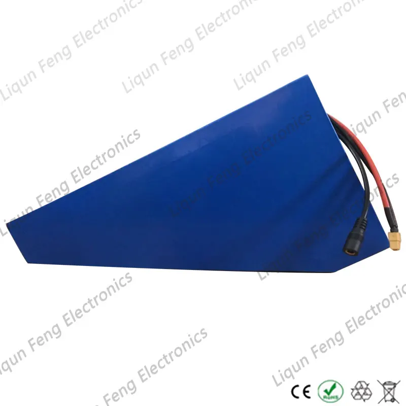 48V треугольная батарея 25AH литиевая 2000W Электрический велосипед с 50A BMS + 54 6 Vcharger