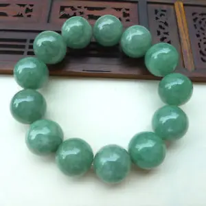 Сертифицированный 100% натуральный зеленый нефрит JADEITE бисера жесткий браслет из 13