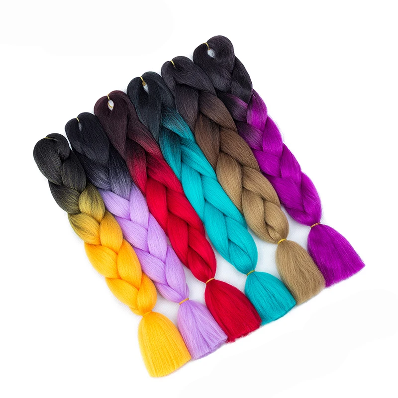 

Ombre Synthetic Braiding Hair For Crochet Braids False Hair Extensions of Braider and Hair tools
