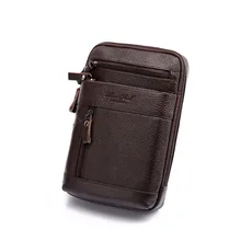 Genuine Leather Waist Belt Bags Men Messenger Bag Casual Clutch Bag Phone Coin Purse Male Chest Crossbody Bags Travel Fanny Pack