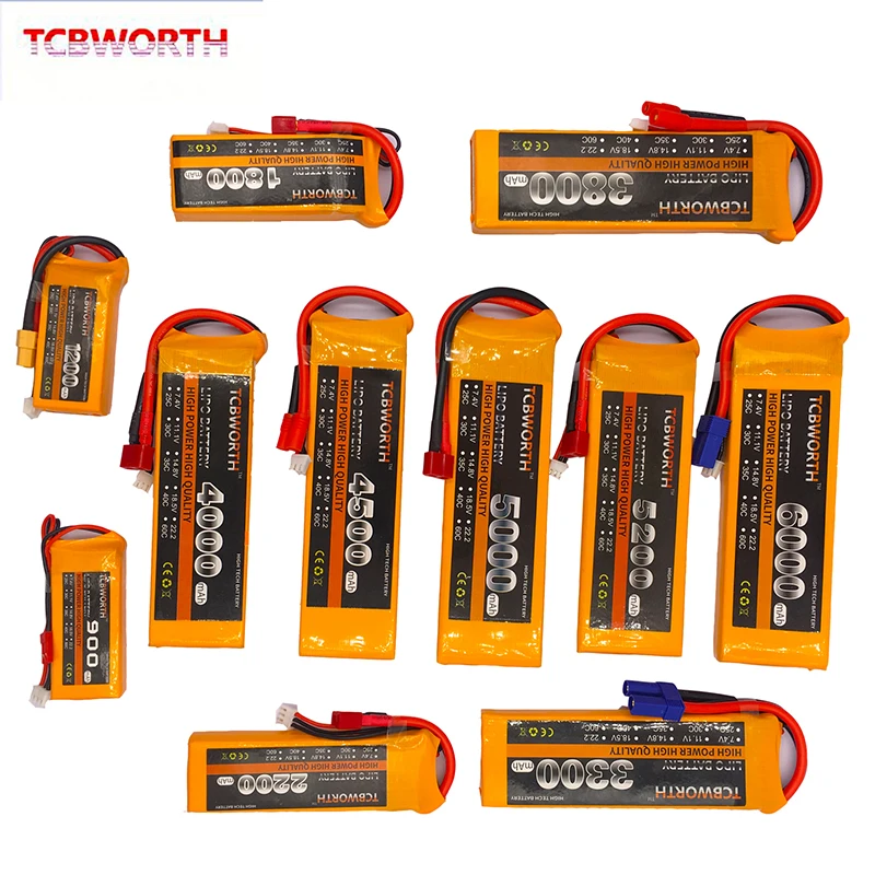 RC LiPo аккумулятор 2S 7,4 V 1500mAh 2600mAh 3000mAh 4200mAh 5200mAh 6000mAh 30C 40C 60C для радиоуправляемый самолет, Квадрокоптер, вертолет, автомобиль 2S LiPo