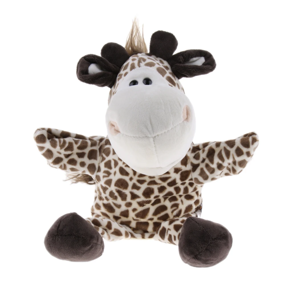 Soft Plush Animal Hand Puppet Glove Puppet Kids Toddler Pretend Playing Toy Farm Animal Pet Doll Christmas Gift  - Giraffe