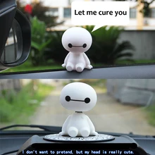 Автомобильные украшения, большой герой из мультфильма, пластиковый бэймакс, милый робот, качающаяся голова, фигурка, авто интерьерные украшения, куклы, игрушки, орнамент