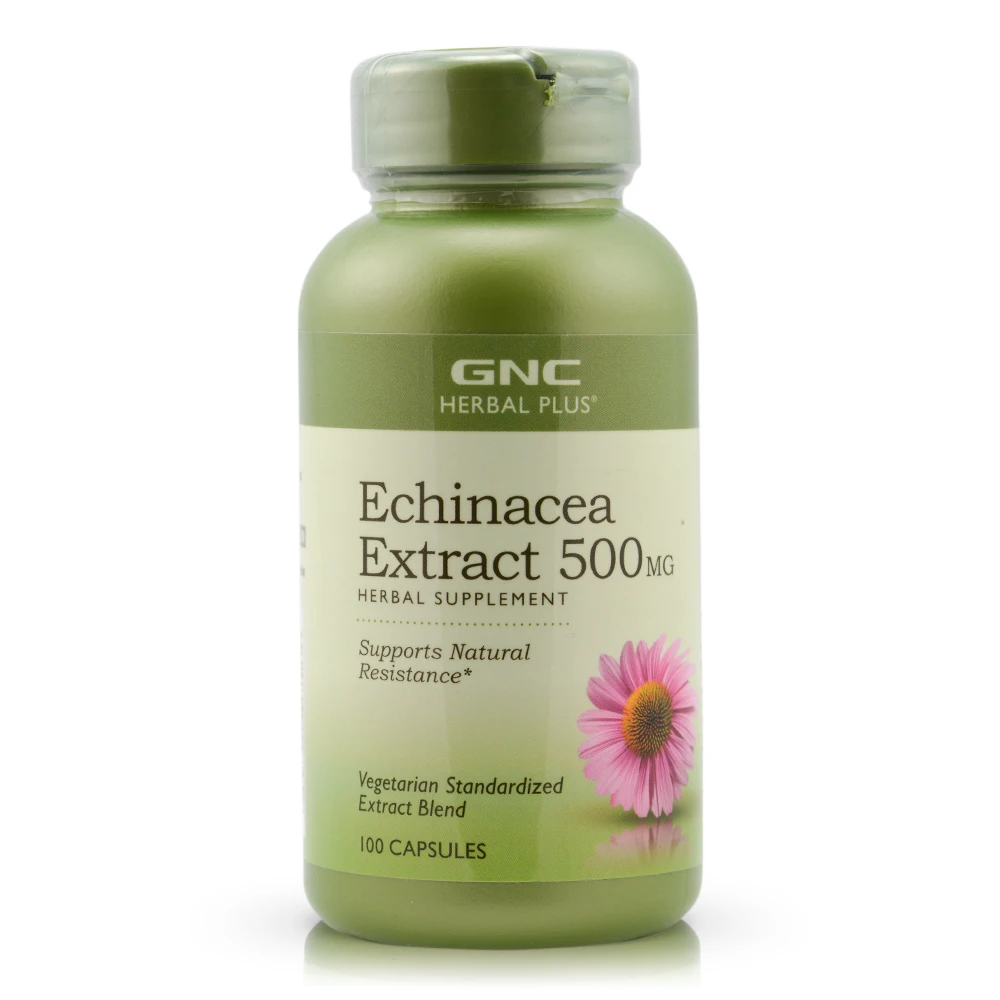 

Free Shipping Echinacea Extract 500 mg supports natural resistance 100 pcs