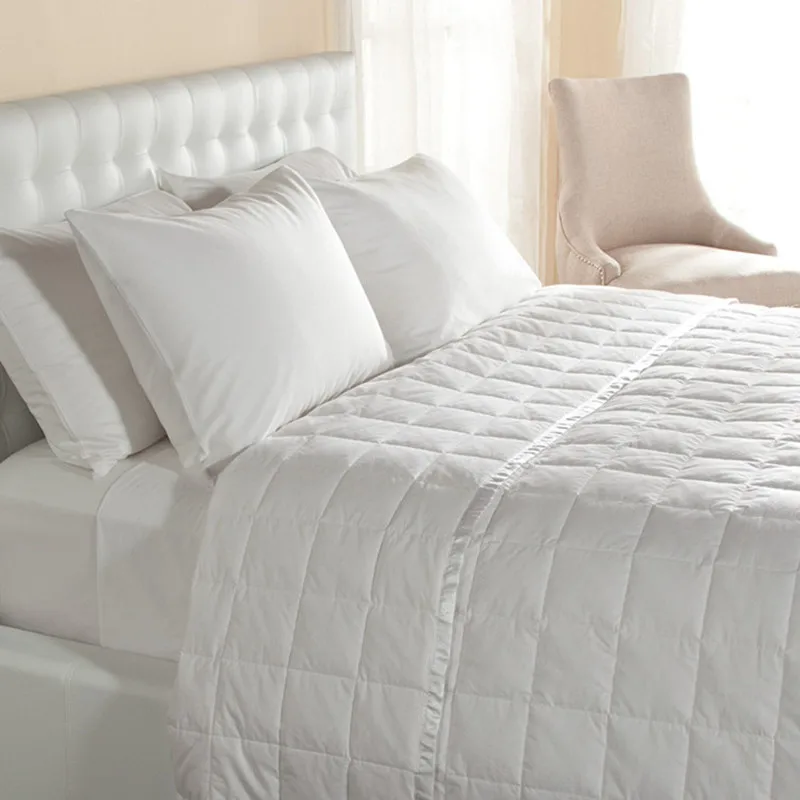 Down Quilt Blanket Duvet With Satin Trim 100 Cotton Twin Size
