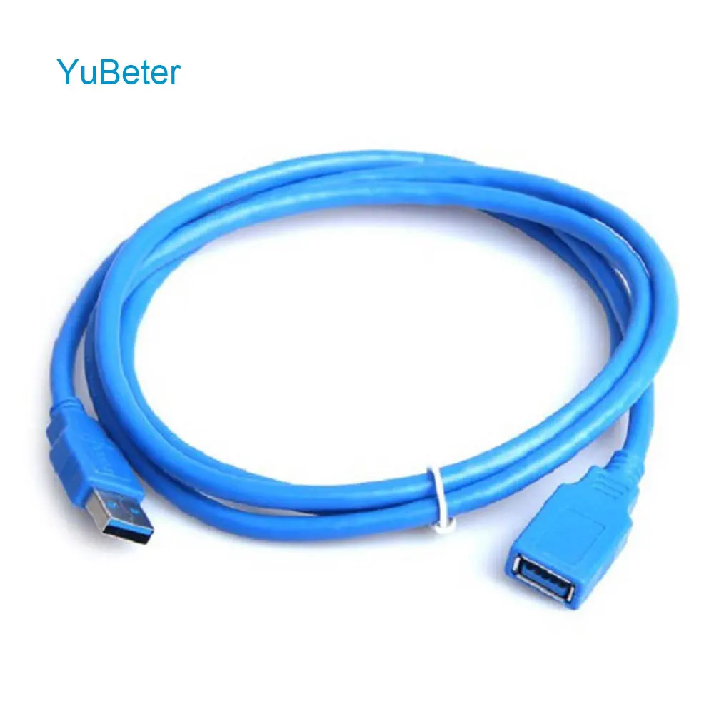 

YuBeter 1 Meter USB 3.0 Extension Cable USB Male to USB Female High Speed USB Extender Data Cable for Computer Laptop Black/Blue