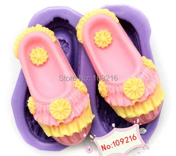 

1pcs A Pair of Princess Shoes (H0065) Silicone Handmade Soap Mold Crafts DIY Mold