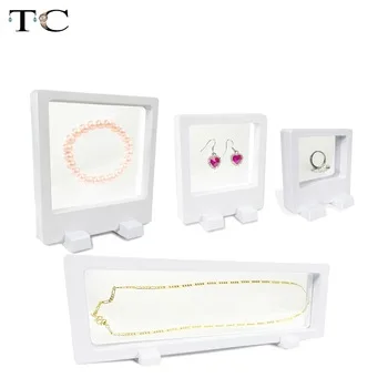 4pcs/lot PET Membrane Box Ring Earrings Bracelet Pendant Necklace Set Jewelry Display Stand Watch Holder