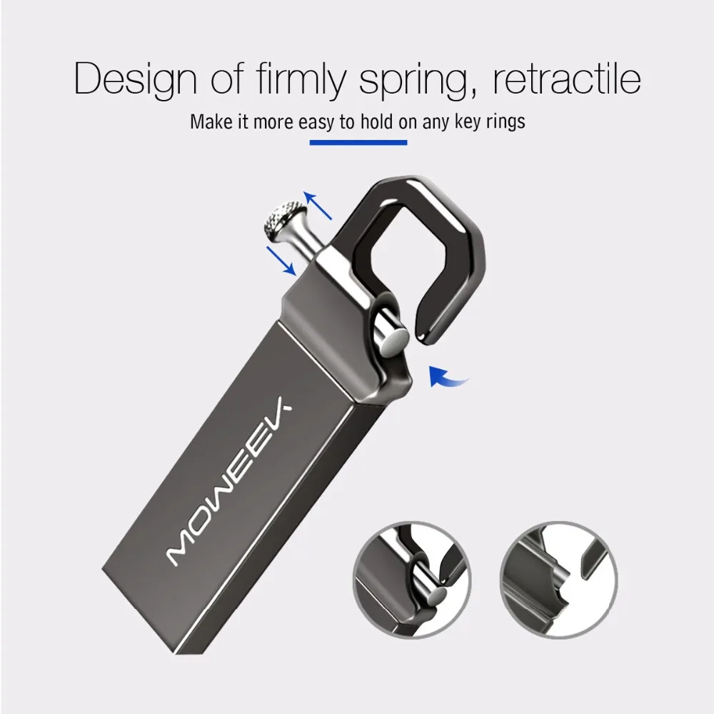 Moweek USB флеш накопитель usb 2 0 реальная емкость 8 ГБ 16 32 64 128 флешка водонепроницаемая