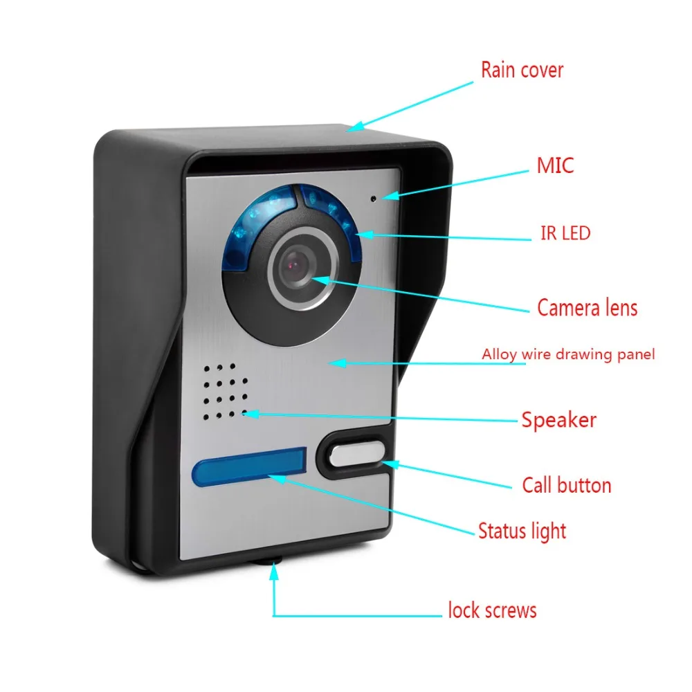 Yobang безопасности " Проводной видео телефон двери системы визуальный домофон дверной звонок с 1* монитор+ 2* Открытый камера для домашнего наблюдения