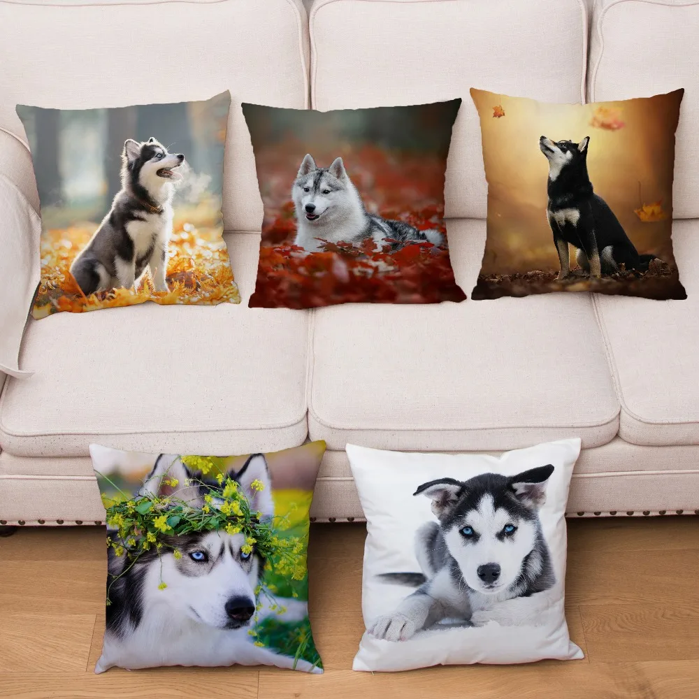 Супермягкий короткий плюшевый Чехол на подушку HD Siberian Husky Dogs наволочки с принтом