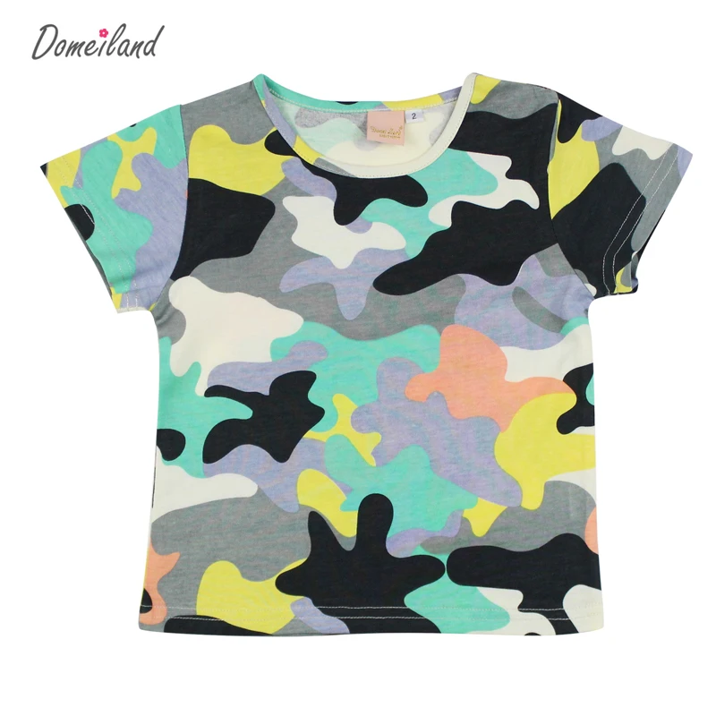 2017 Fashion domeiland summer Children's clothes boy Camouflage t