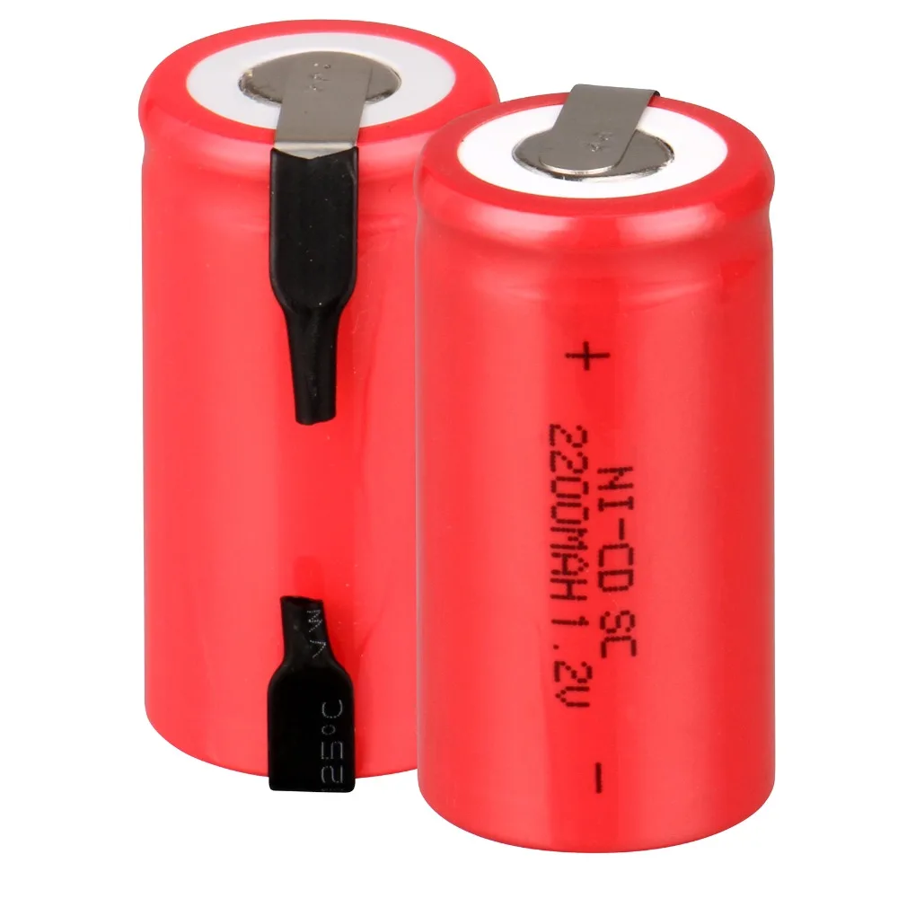 High quality !2 PCS Sub C SC battery rechargeable battery 1.2V 2200mAh Ni Cd Ni Cd Battery