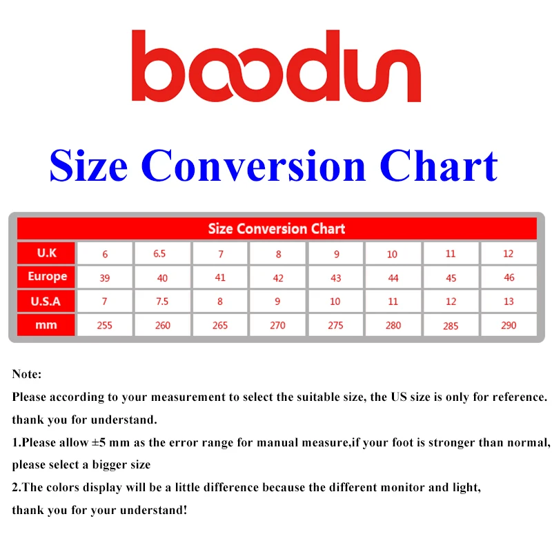 BOODUN SIZE