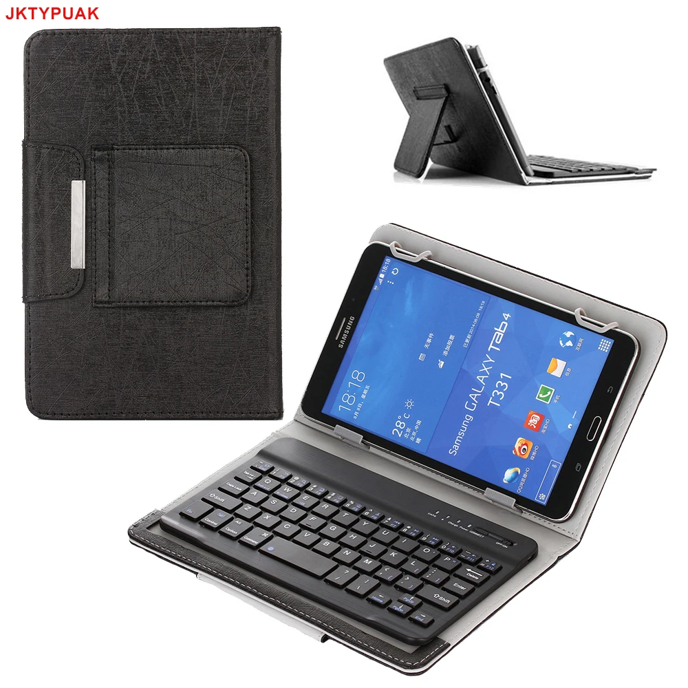 

JKTYPUAK 8 inch Universal Tablet Removable Wireless Bluetooth Keyboard Folio PU Leather Stand Case for DELL Venue 8 Pro/Venue 8