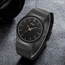 2017 New Watch Men Dress Quartz Black Mens Watches Top Brand Luxury Stainless Steel Quartz Man Wristwatch Relogio Masculino