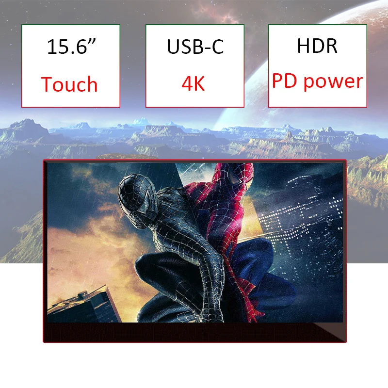 

15.6 Inch 4K HDR Mini DP HDMI Touch Monitor For Smart Phone Switch PS4 NS Laptop High Quality IPS OGS Touch Screen With Speaker