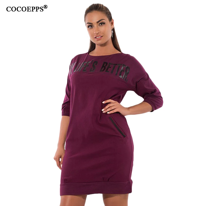 

2018 Autumn Letter Print Women Dresses 5XL Plus Size Women Clothing Large Size Sweater Winter Dress 6XL Casual Dress Vestidos