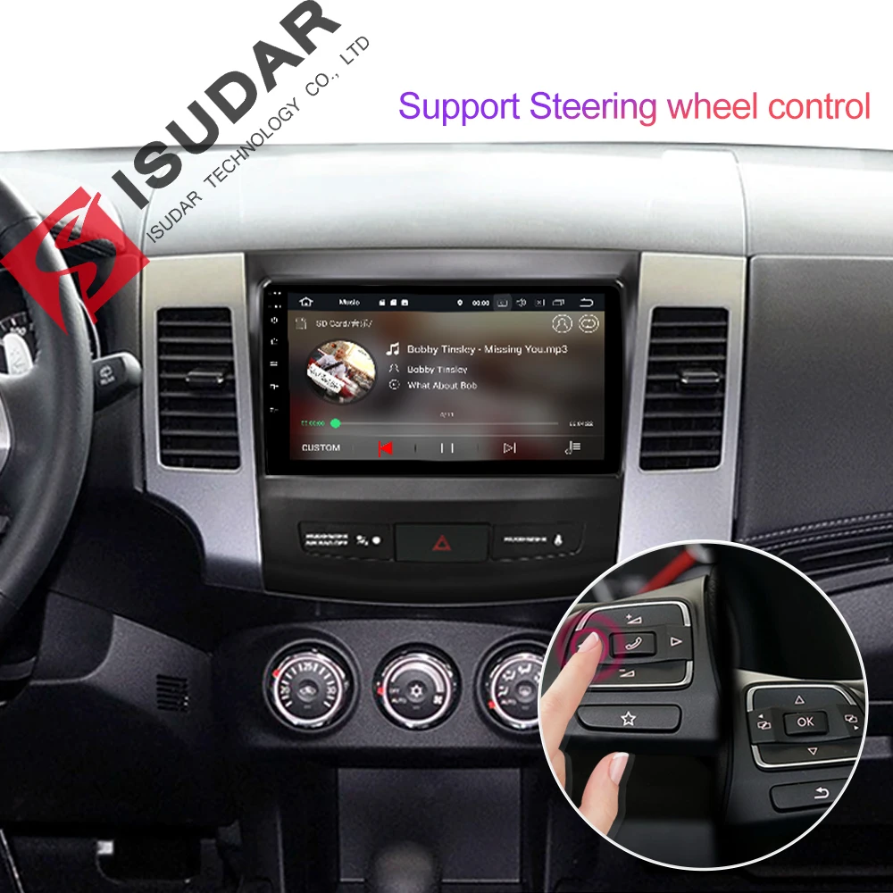 Flash Deal Isudar Android 9 2 Din Car Multimedia Player For MITSUBISHI/OUTLANDER 2007-2012 Auto Radio GPS Navigation Video Audio DSP DVR FM 1