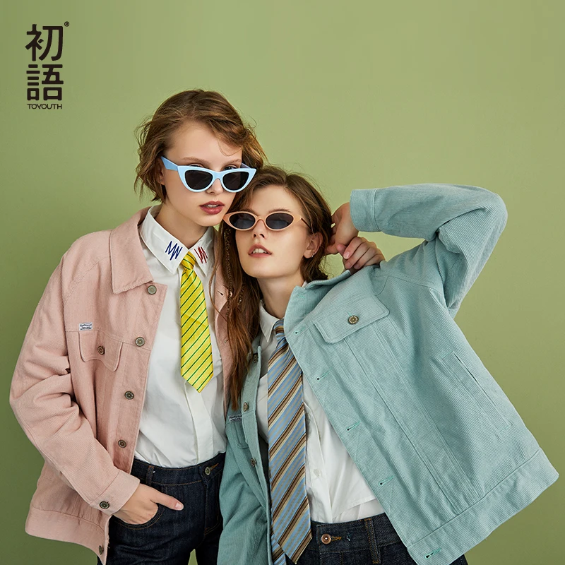 Toyouth Новый Trun воротник свободные парки Mujer 2018 осень хлопок с длинным рукавом