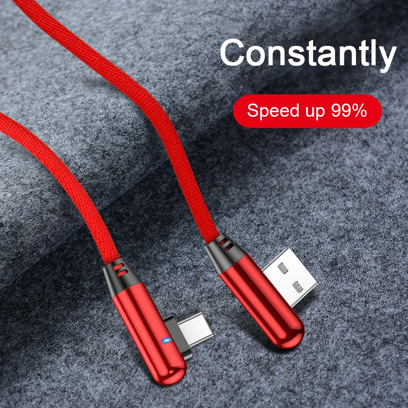 90 градусов кабель 2.4A Micro USB кабель type C провод для быстрой зарядки USB C игра Кабо Для samsung S8 суперзарядное устройство кабель для huawei P20