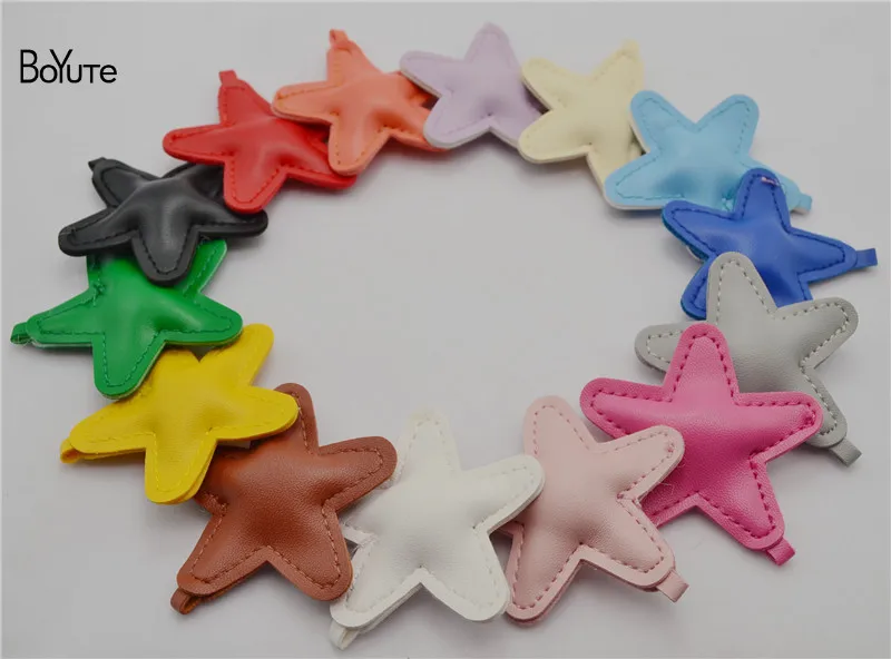 BoYuTe (10 PiecesLot) Artificial Leather Star Pendant DIY Hand Made Star Jewelry Accessories Wholesale (22)
