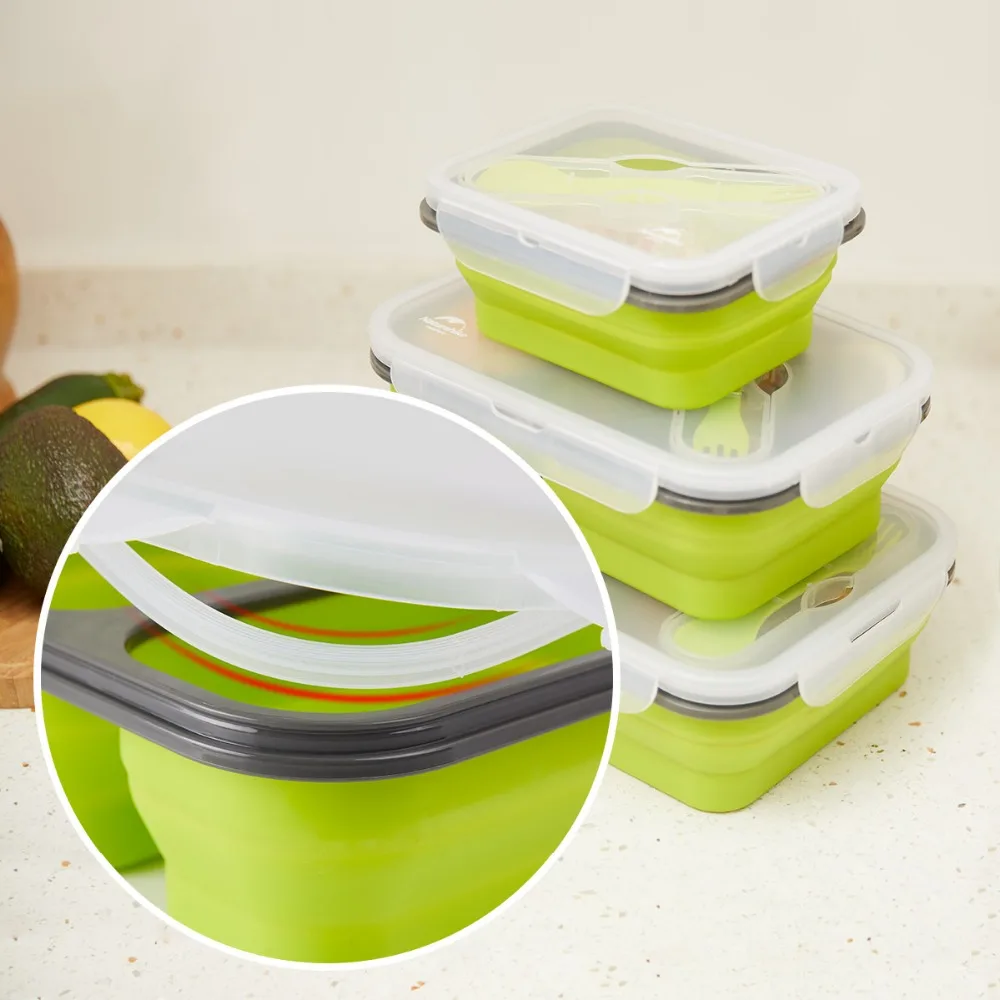 Naturehike Силиконовый складной ящик Bento Портативный Ланч бокс для еды столовая