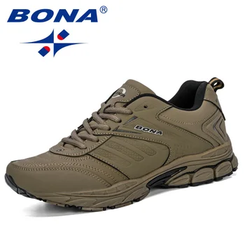 

BONA 2019 New Style Spring Autumn Men Running Shoes Breathable Outdoors Sports Shoes Zapatos Comfortable Athletic Male Sneakers