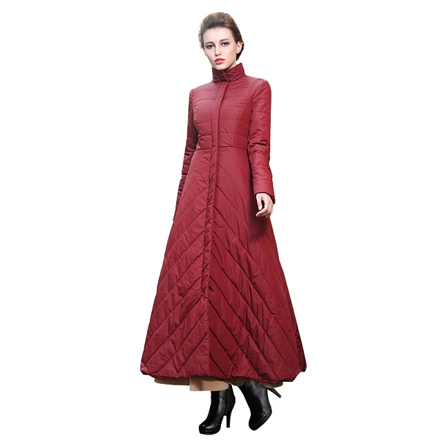 Cheap Women Winter Maxi Cotton Padded Coats 2016 New Arrival Long Sleeve Thick Warm Long Overcoats Parka Jackets 1428