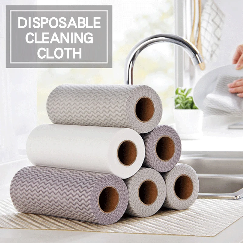 

50PCS/Pack Non-woven Kitchen Cleaning Cloth Disposable Rags Wiping Scouring Pad Dishcloth Bathroom Washing Cloth