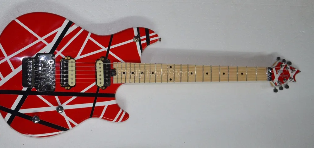 

Shelly new store factory custom red EVH black/white strap lines guitar wolfgang 6 strings 22 frets locking nut electric guitar