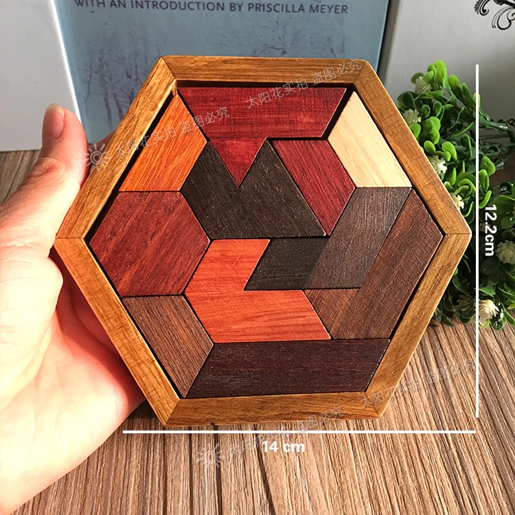 Kid Geometry Wooden Jigsaw Block Box Puzzle Kids Tangram Animal Education Toys