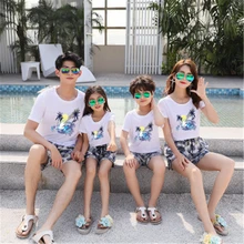 Family Clothing Outfits Fashion Striped Summer Short sleeve T-shirt Matching Family set For Mother Daughter And Father Son Family Clothing Outfits Fashion Striped Summer Short sleeve T-shirt Matching Family set For Mother Daughter And Father Son