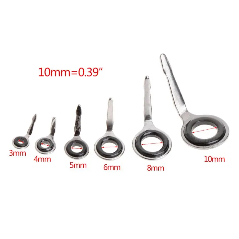 

1pc Fishing Rod Guide Eye Rings Ice Fishing Line 3/4/5/6/8/10mm Diameter Pole Tackle Guides Tip Strong Line Ring Repair Kit