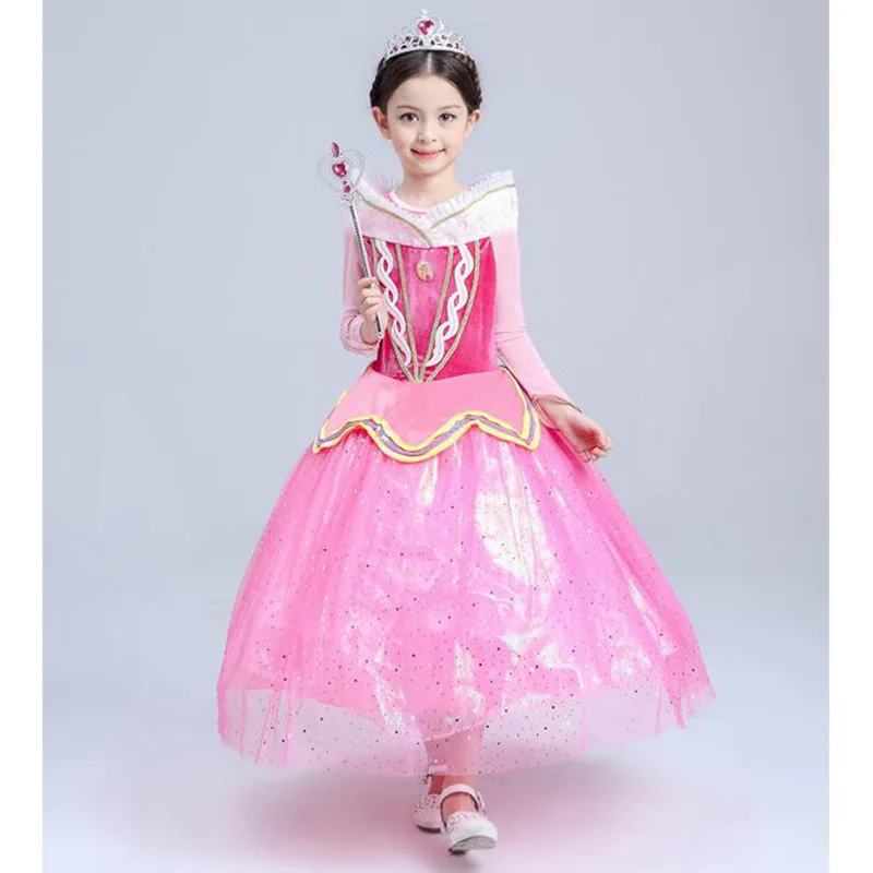 Pink Series Christmas Princess Dress Costume Long Sleeve Autumn Winter