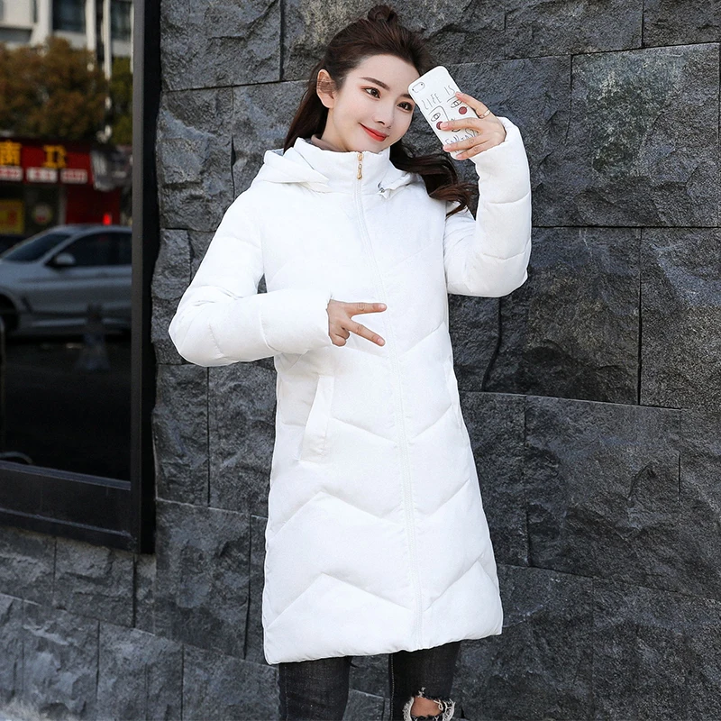 

New Parka Women's Winter Long Down Jacket Casual Hooded Female Jacket Winter Warm Thick Long Coat Women's Winter Coat Plus Size