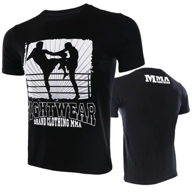 

MMA Fighting Fitness Short Sleeve UFC Mixed Fighting T-Shirt Muay Thai Fitness Platform Sanda Tshirt 2018 Summer Men O-neck Tees