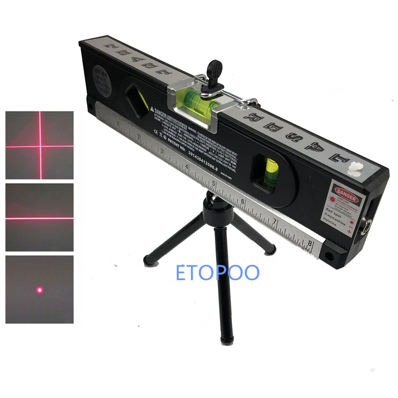 

4 In 1 Blister Laser Levels Horizon Vertical Magnetic Measuring Tape Aligner Laser Marking Lines Ruler Tool