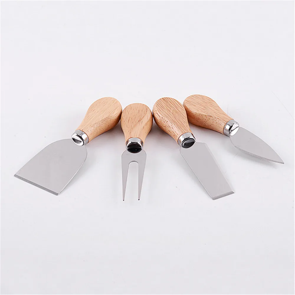 Высококачественный Набор ножей для сыра из нержавеющей стали с деревянной ручкой, нож для нарезки сыра, набор для еды, кухонные тосы 3