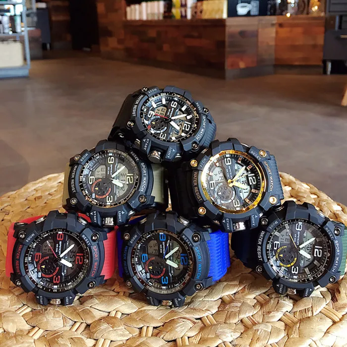 G Style Shock Sanda водонепроницаемые спортивные часы мужские кварцевые цифровые