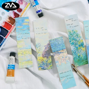 

30pcs/box Color oil painting illustrator Student Bookmarks Realistic Kawaii Cartoon Bookmarks Office School Supply Stationery