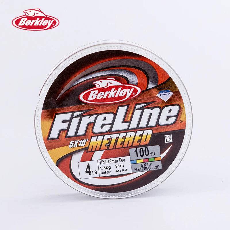 Berkley FireLine 5-color Metered 4lb-20lb рыболовные линии измерения глубины расстояние Морской Карп Рыбалка Pesca Peche 100yd/91m