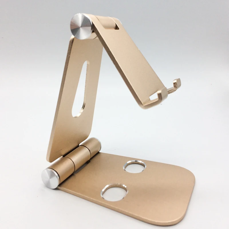 Mobile Phone Holder Stand Tablet Stand Dual Foldable Aluminium Alloy Metal Universal Holder For iPhone Samsung Phone For ipad (4)